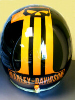 peinture déco casque moto Harley Davidson