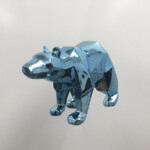 PEINTURE CHROME BLEU SUR OURS RESINE