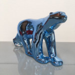 sculpture peinture chrome bleu